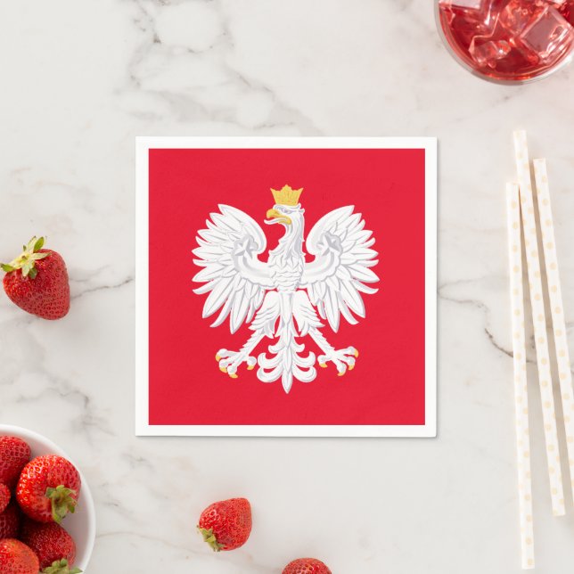 Serviette En Papier Papier d'aigle polonais Napkin (En situation)
