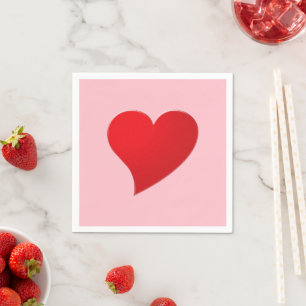 Serviette En Papier Papier d'amour de grand coeur rose