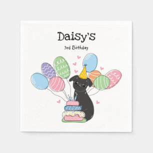 Serviette En Papier Papier d'anniversaire Black Brussels Griffon