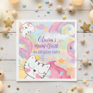 Serviette En Papier Papier d'anniversaire de caticorn moy-gical