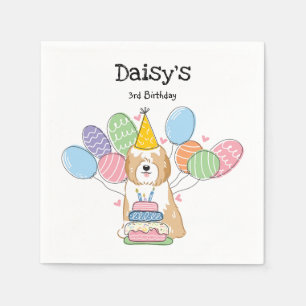 Serviette En Papier Papier d'anniversaire Golden Tibetan Terrier