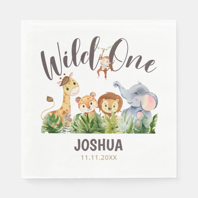 Serviette En Papier Papier d'anniversaire personnalisé (Devant)