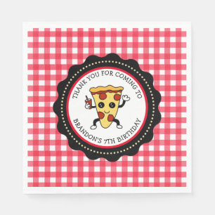 Serviette En Papier Papier d'anniversaire personnalisé de fête de pizz