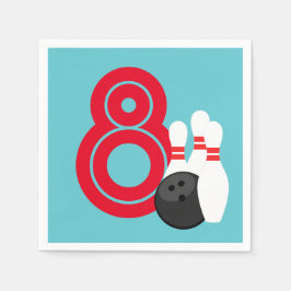 Serviette En Papier Papier d'anniversaire turquoise Blue Bowling