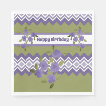Papier d'anniversaire violet fleuri