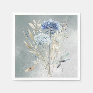 Serviette En Papier Papier d'aquarelle bleu bleu foncé Napkin