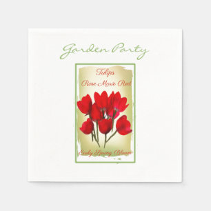 Serviette En Papier Papier d'aquarelle rouge Tulip