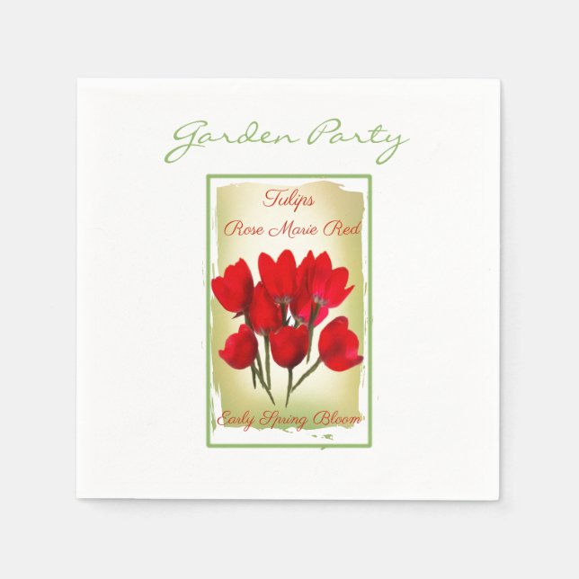 Serviette En Papier Papier d'aquarelle rouge Tulip (Devant)