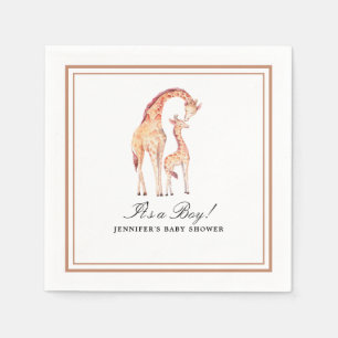 Serviette En Papier Papier d'aquarelle Safari Giraffe