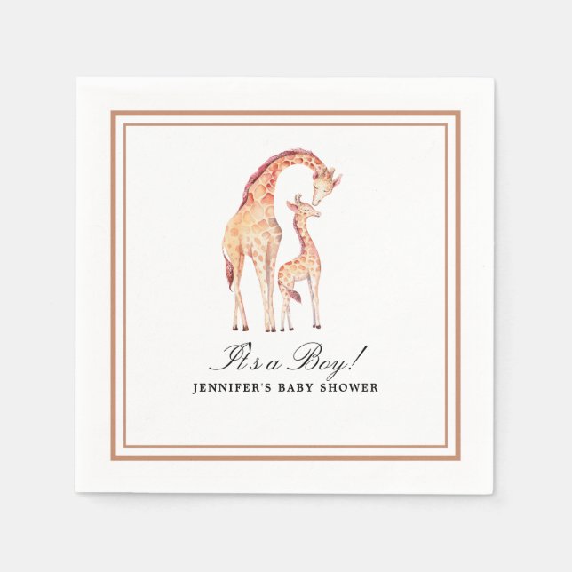 Serviette En Papier Papier d'aquarelle Safari Giraffe (Devant)