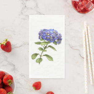 Serviette En Papier Papier d'art végétal bleu Hydrangea Floral