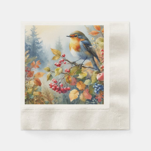 Serviette En Papier Papier d'automne (Devant)