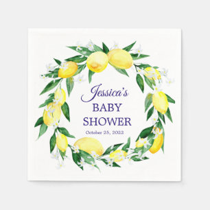 Serviette En Papier Papier de Baby shower aux citrons fleuris