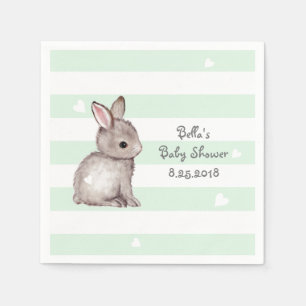 Serviette En Papier Papier de Baby shower de lapin à la menthe
