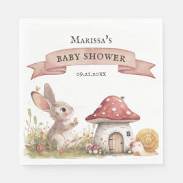 Serviette En Papier Papier de Baby shower de lapin rustique