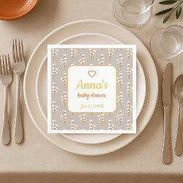 Serviette En Papier Papier de Baby shower en arche florale en coton él