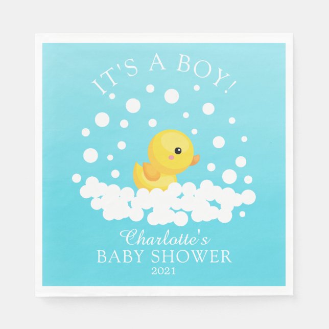 Serviette En Papier Papier de Baby shower en caoutchouc (Devant)