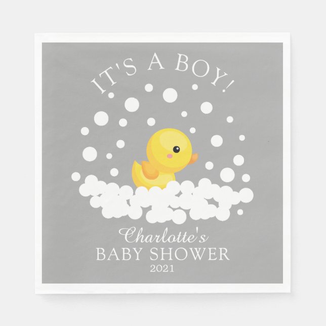 Serviette En Papier Papier de Baby shower en caoutchouc (Devant)