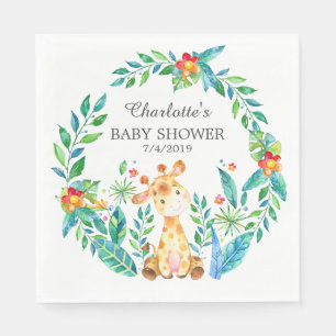 Serviette En Papier Papier de Baby shower Jungle Giraffe