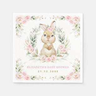 Serviette En Papier Papier de Baby shower lapin rose jolie serviette