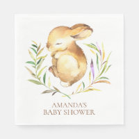 Papier de Baby shower Neutre Petit Lapin