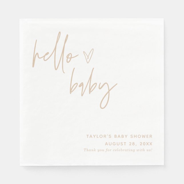Serviette En Papier Papier de Baby shower neutre pour le genre Napkin  (Devant)