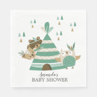 Papier de Baby shower pour animaux de forêt tribau