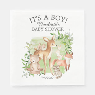 Serviette En Papier Papier de Baby shower Woodland Friends Napkins