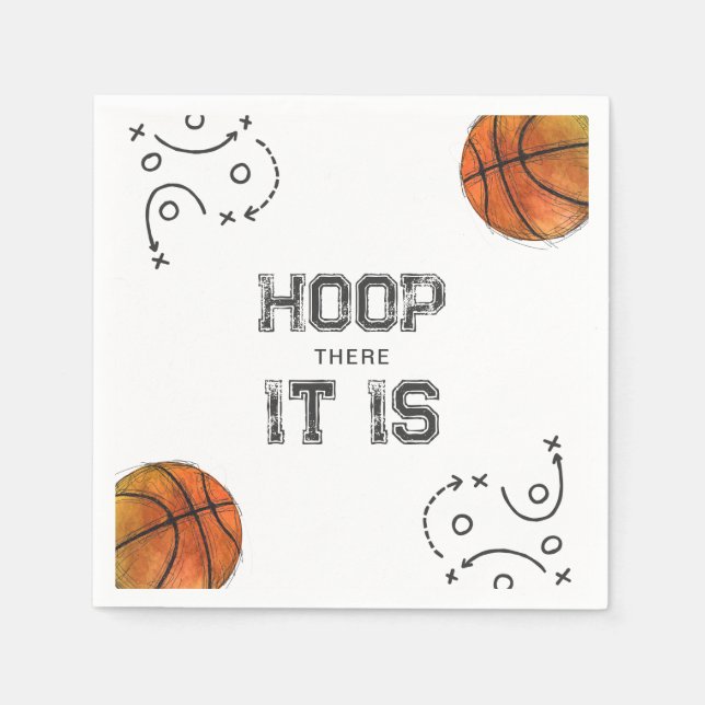 Serviette En Papier Papier de basket-ball aquarelle (Devant)