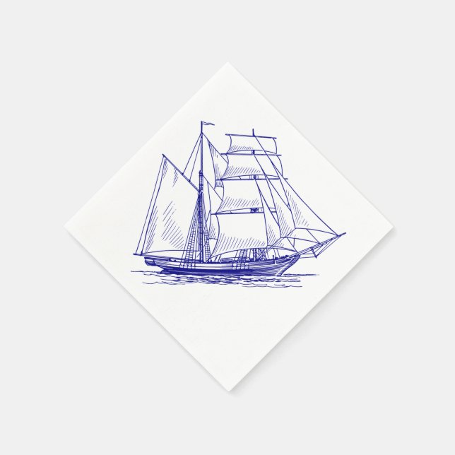 Serviette En Papier Papier de bateau Maritimer (Coin)