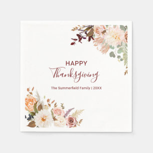 Serviette En Papier Papier de Bon thanksgiving végétal à automne flora
