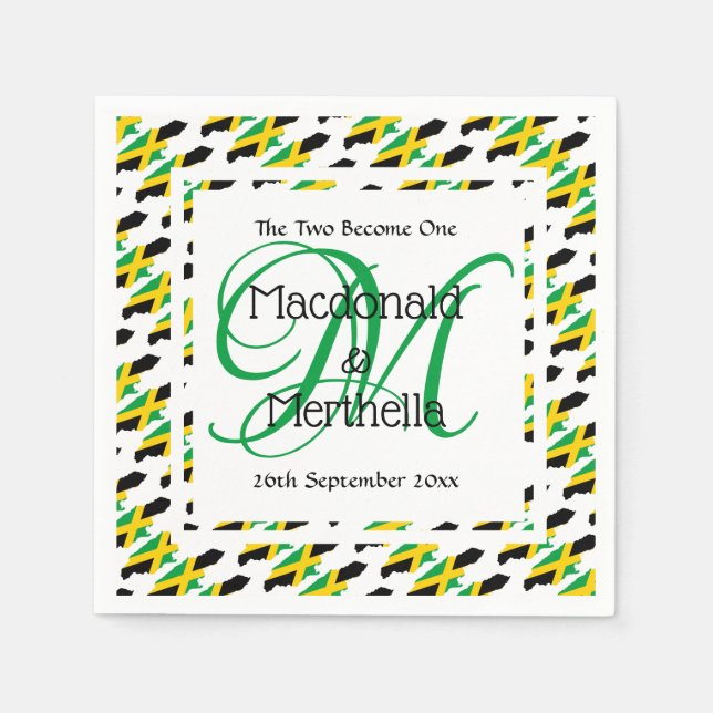 Serviette En Papier Papier de célébration de mariage personnalisé avec (Devant)