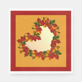 Serviette En Papier Papier de coeur feuille automne Napkin