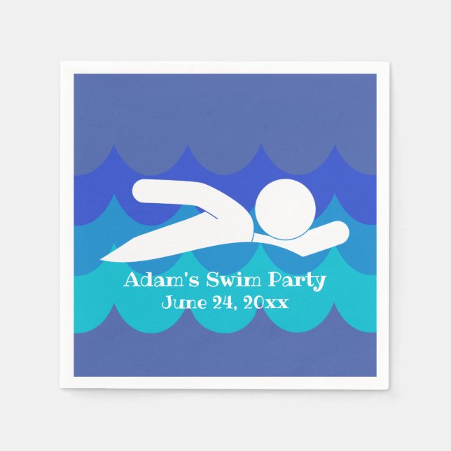 Serviette En Papier Papier de conception de nage (Devant)