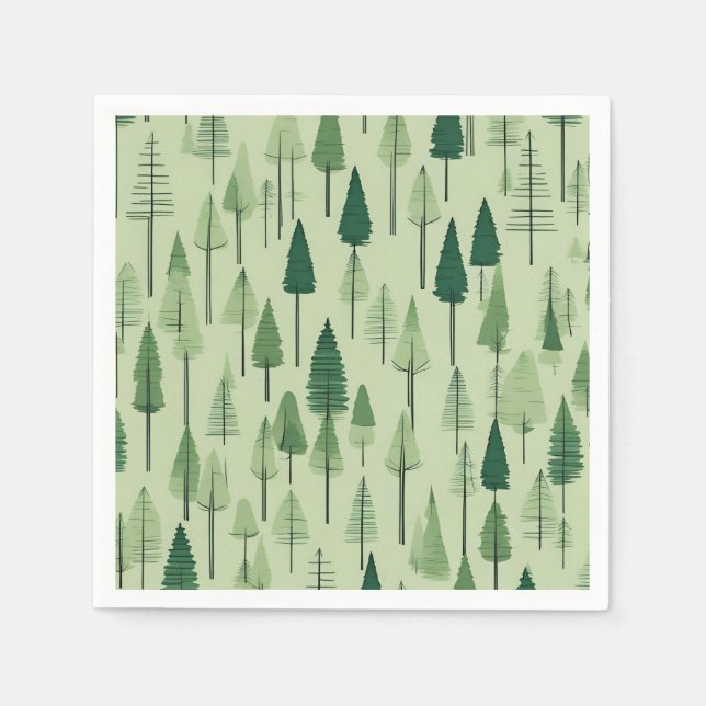 Serviette En Papier Papier de conception Pine Tree (Devant)