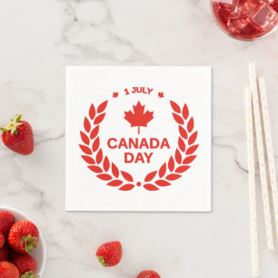 Serviette En Papier Papier de couronne de jour du Canada