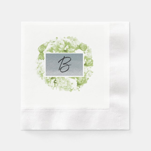 Serviette En Papier Papier de couronne vert Monogram Celery (Devant)