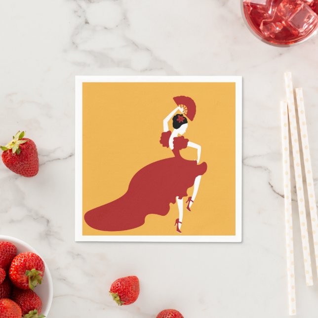Serviette En Papier Papier de danse flamenco Napkin (En situation)