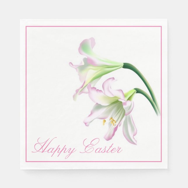 Serviette En Papier Papier de déjeuner serviettes - Lily de Pâques (Devant)