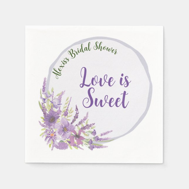 Serviette En Papier Papier de douche nuptiale violet Napkin (Devant)
