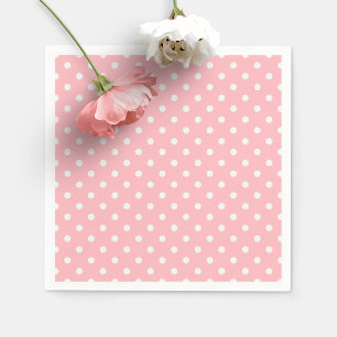 Serviette En Papier Papier de fête à pois rose pâle et blanc 