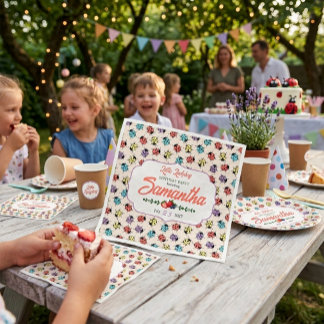 Serviette En Papier Papier de fête d'anniversaire de petite coccinelle