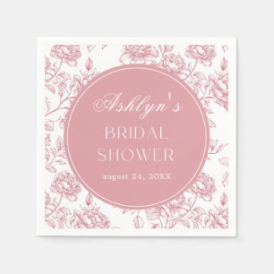 Serviette En Papier Papier de Fête des mariées Chinoiserie rose blanc