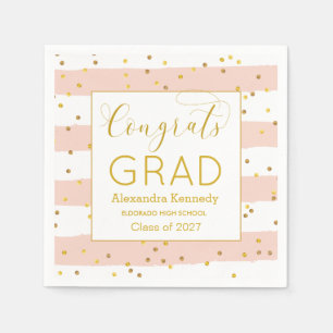 Serviette En Papier Papier de finition Pink Confetti Gold