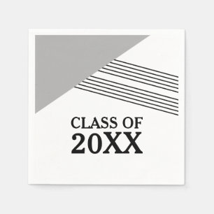Serviette En Papier Papier de Graduation Gris Géométrique Gris