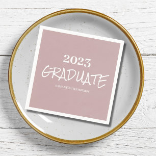 Serviette En Papier Papier de graduation rose simple Napkin