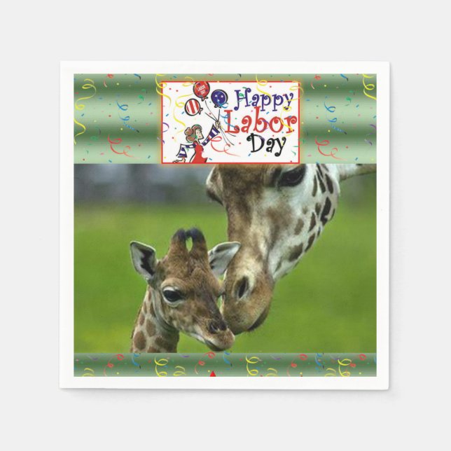 Serviette En Papier Papier de jour du travail serviettes Giraffe (Devant)