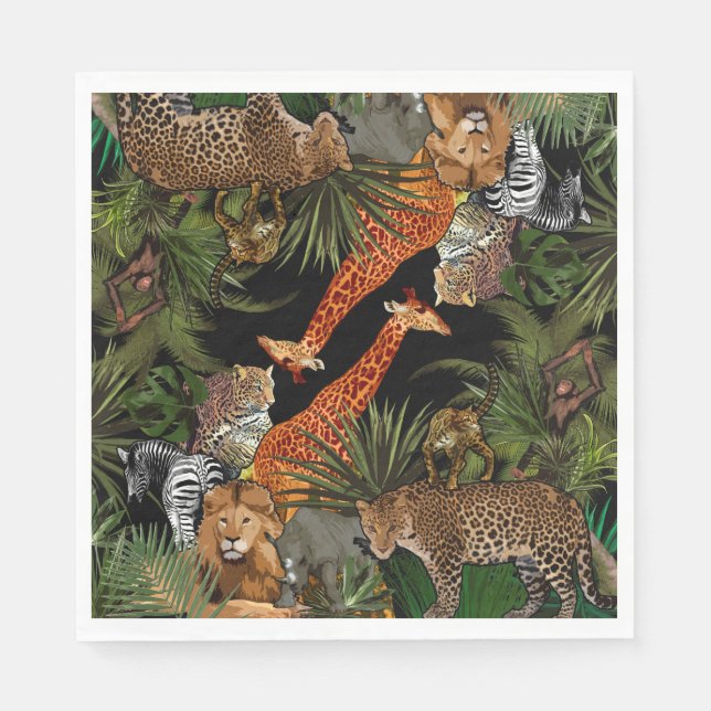 Serviette En Papier Papier de la faune africaine (Devant)