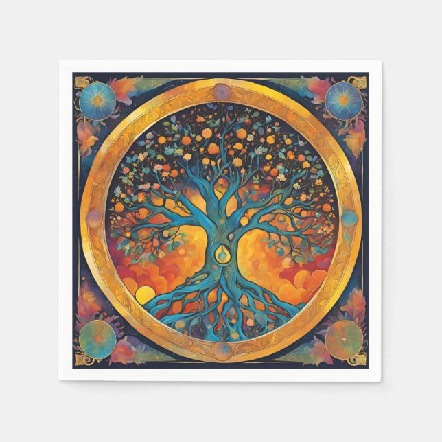 Serviette En Papier Papier de l'Arbre de vie (Devant)