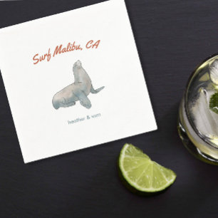 Serviette En Papier Papier de mariage personnalisé Malibu Californie N